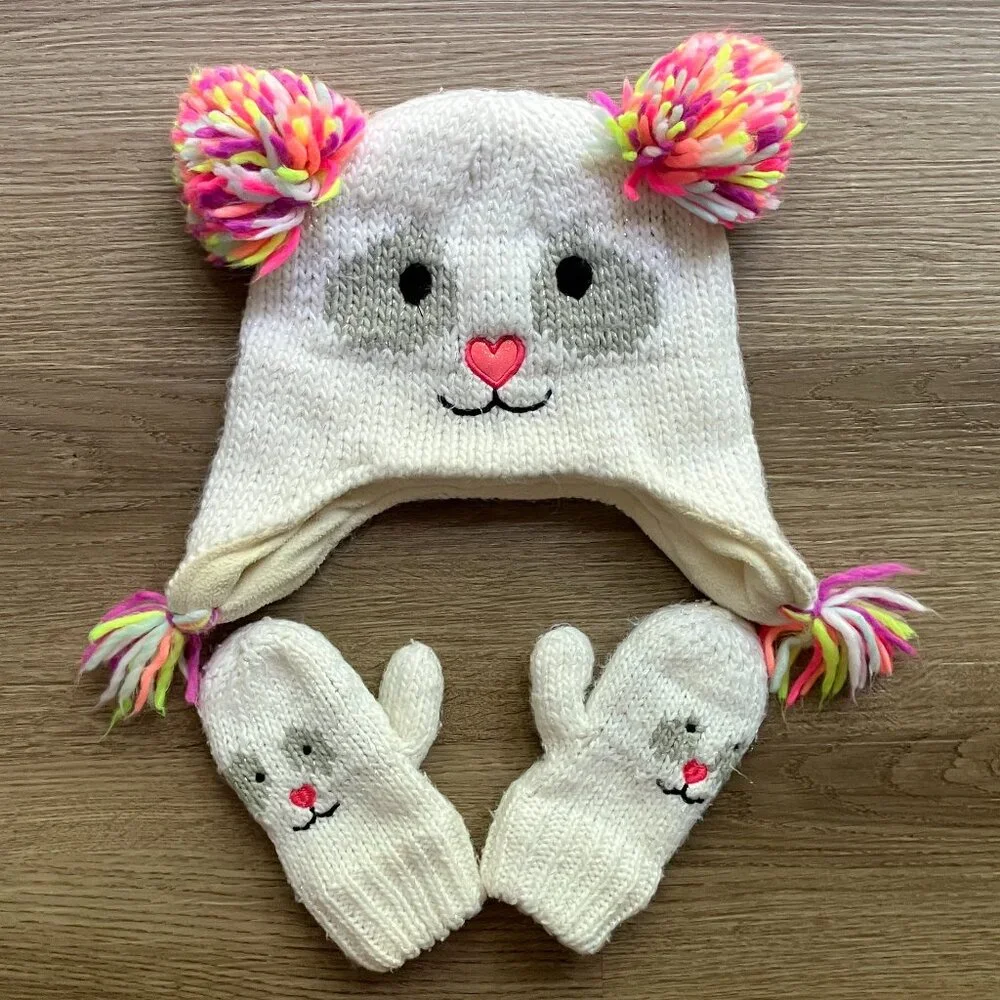 4T/5T The Children's Place Toddler Knit Hat & Mittens Winter